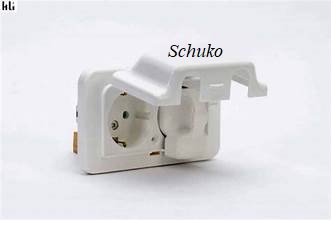 Ổ cắm điện 2 chấu có nắp che chống nước Schuko nhựa ABS trắng 16A 250V Sự lựa chọn hoàn hảo cho an toàn và tiện ích