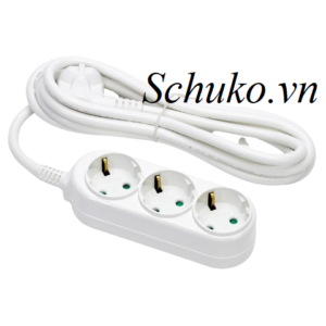 Ổ cắm điện 3 chấu có dây dài 3m Schuko nhựa ABS trắng 16A 250V Giải pháp hoàn hảo cho nhu cầu sử dụng điện hiện đại